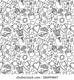 Easter nahd drawn seamless