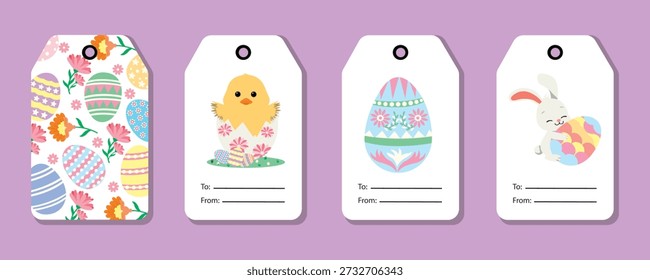 Easter Name Tag Design Ideas Gift Tag Template Vector
