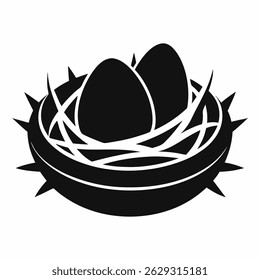 Easter nest icon vector on white background.