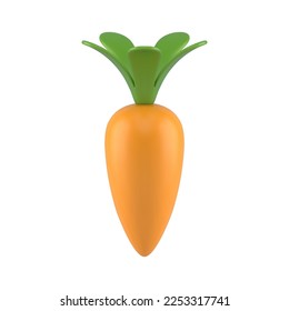 Easter orange carrot healthy vitamin nourishment harvest 3d icon design element realistic vector illustration. Vegetable root crop agricultural vegetarian edible plant creative raw food decor figure