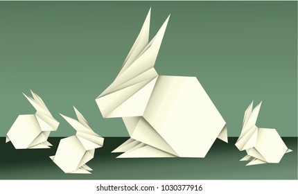 Easter origami decorations with holiday elements
