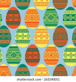 Easter ornamental eggs seamless pattern