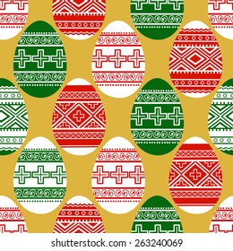 Easter ornamental eggs seamless pattern
