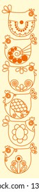 easter ornamented background chickens