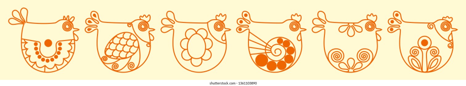 easter ornamented background chickens