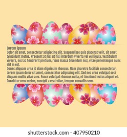 Easter Orthodoxy background with eggs, Crocuses and copyspace. Easter Orthodoxy Vector.