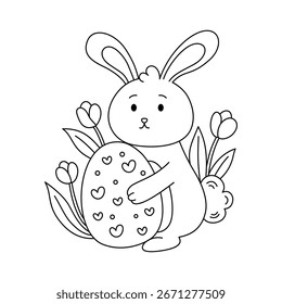 Easter Outline Coloring Page for Kid Printable