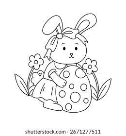 Esquema de Pascua para colorear para niños imprimible