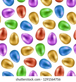 Easter Painted Eggs Holiday Greeting Seamless Pattern