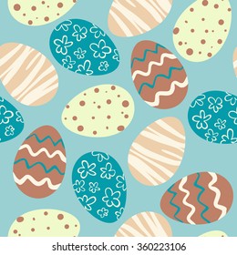 Easter painted eggs seamless pattern