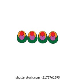 Easter painted eggs sign. Holiday