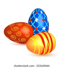 Easter painted eggs.Vector illustration.