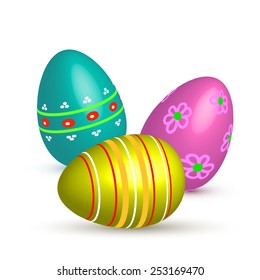 Easter painted eggs.Vector illustration.