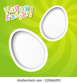 Easter paper card with egg silhouettes