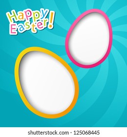 Easter paper card with egg silhouettes