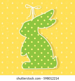 Easter paper decoration in the form of bunny. Easter green bunny