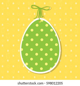 Easter paper decoration in the form of egg. Green Easter egg