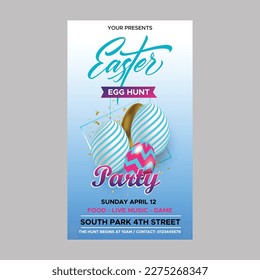 Easter Party Design Vector Template