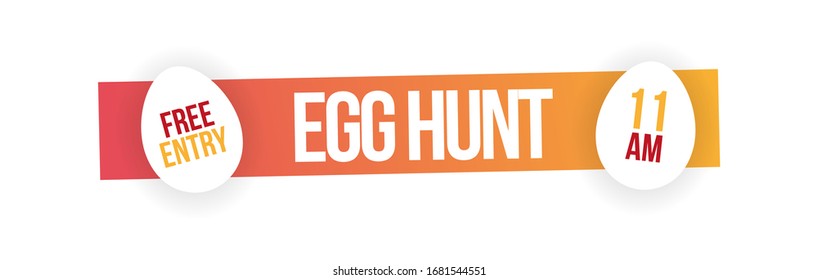Easter Party and Egg Hunt banner. Vector illustration