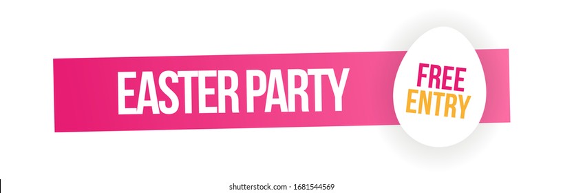 Easter Party and Egg Hunt banner. Vector illustration