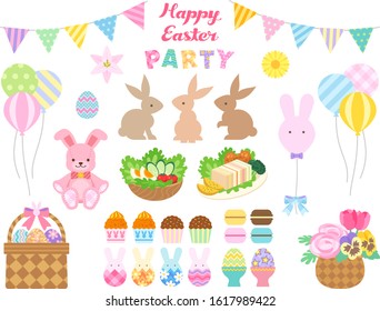 Easter party illustration icon set