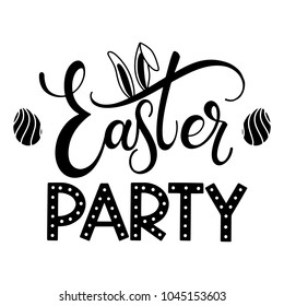 Easter Party lettering. Hand written Easter phrases. Seasons Greetings