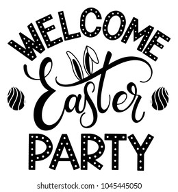 Easter Party lettering. Hand written Easter phrases. Seasons Greetings