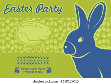 Easter Party poster design template. Vector illustration