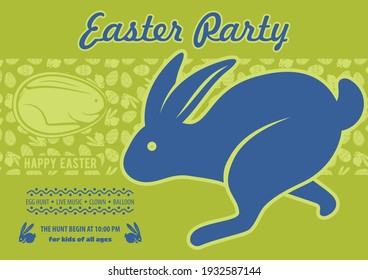 Easter Party poster design template. Vector illustration
