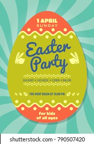 Easter Party poster. Vector illustration.