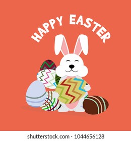 	
Easter. Pascoa Easter Logotype. Colorful Eggs Composition. Packed Chocolate Eggs. Brazilian Easter Design