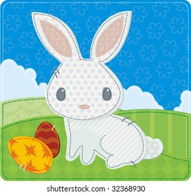 easter patchwork with bunny
