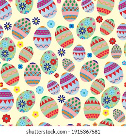 Easter. Easter Patern, Vector Holiday Drawing. Happy Easter.	