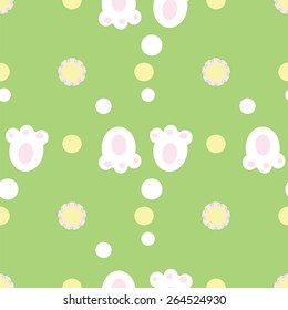 Easter pattern of the background vector spring rabbit's foot