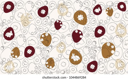 Easter Pattern brown. Vector illustration.