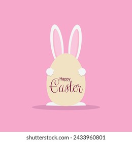 Easter pattern with bunnies and easter eggs. Hand drawn easter horizontal background with bunnies, flowers, easter eggs.