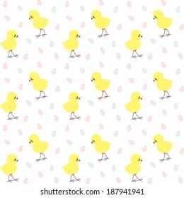 Easter pattern with chicken and eggs