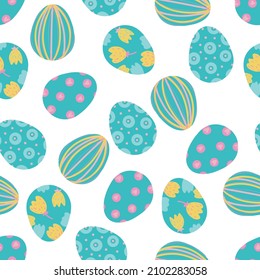 Easter pattern with colourful eggs.