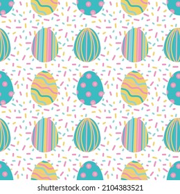Easter pattern with colourful eggs.