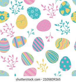 Easter pattern with colourful eggs.