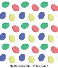 Easter pattern with decorated eggs. Easter colorful eggs