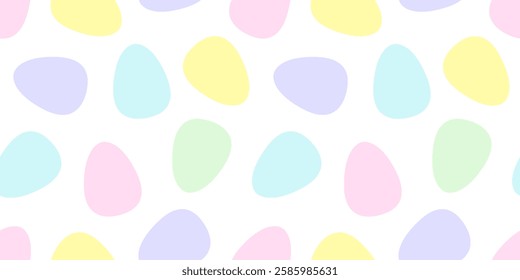 Easter pattern with decorative eggs. Seamless Easter pattern with Eggs. Spring Pastel colors. Holiday banner, card, poster, surface design, cover, home decor, baby textile, wallpaper, wrapping paper