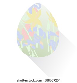 Easter pattern, egg, floral, hand drawn.