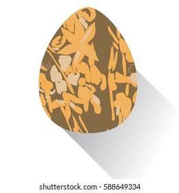 Easter pattern, egg, floral, hand drawn.