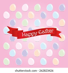 Easter pattern with eggs background, Vector illustration