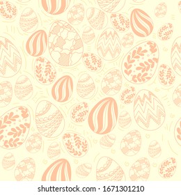 Easter pattern, pattern with Easter eggs, with floral and geometric ornament
