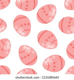 Easter pattern with eggs. Vector cartoon illustration.