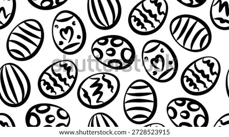 Easter pattern. Hand painted strokes. Outline ornament sign. Minimal style. Flat style 