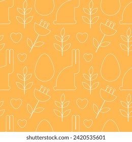 Easter pattern in linear style.Vector illustration.