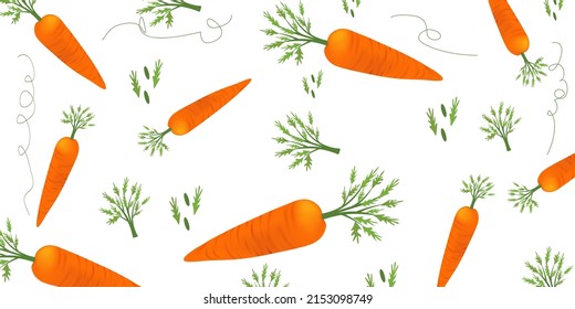 Easter pattern made with carrots on a bright blue background. Creative minimal holiday concept vector illustration